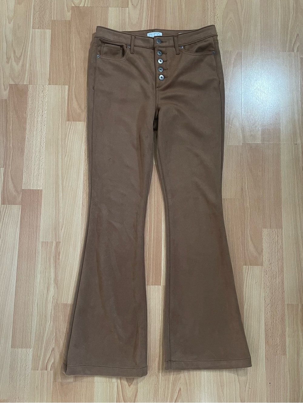 Women’s Brown Flare Button Pants vintage look never worn